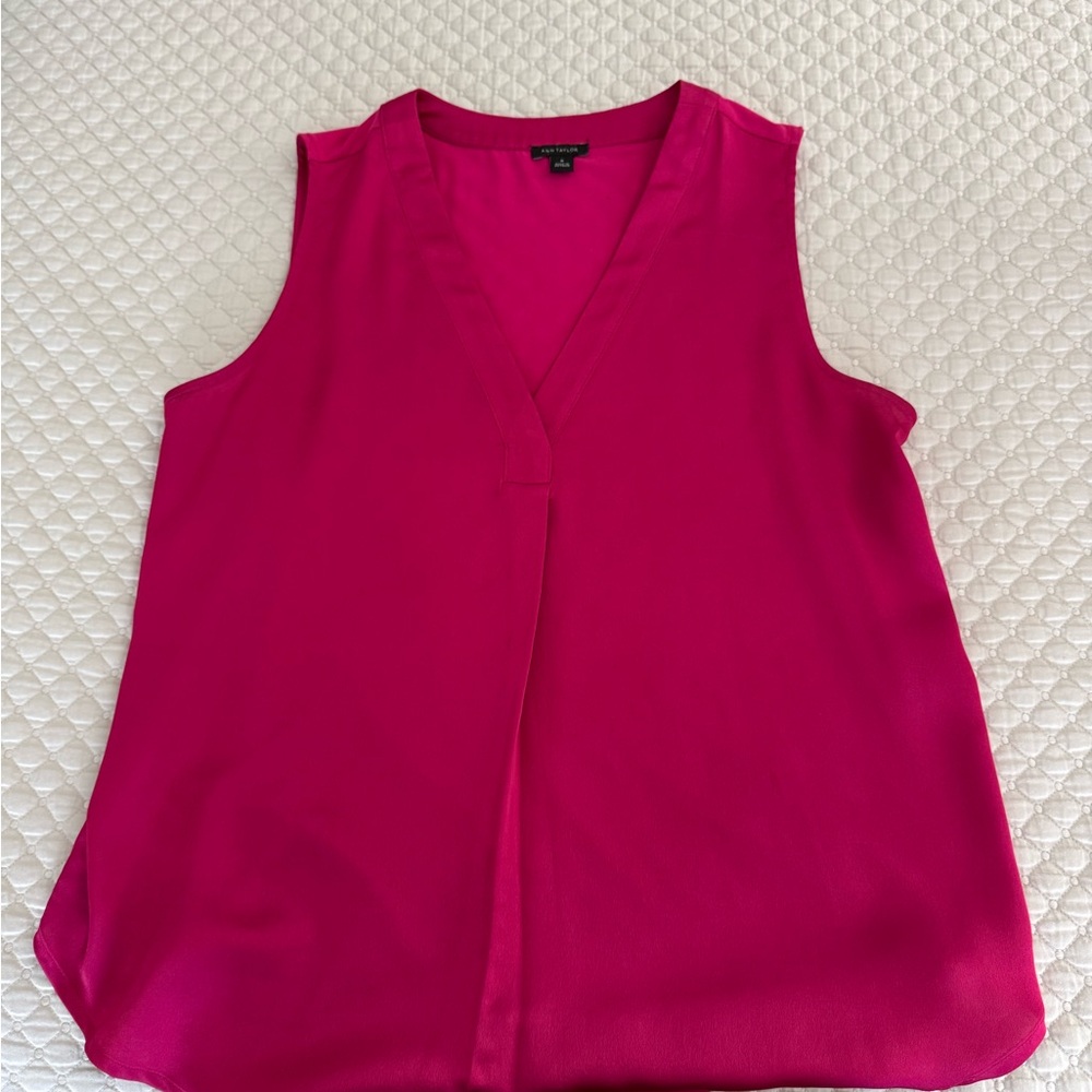 Ann Taylor Fuchsia Sleeveless Blouse